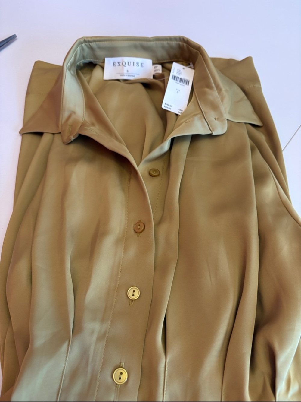 THE TOBIE LONG SLEEVE SATIN MINI SHIRT  DRESS - Picture 7 of 9
